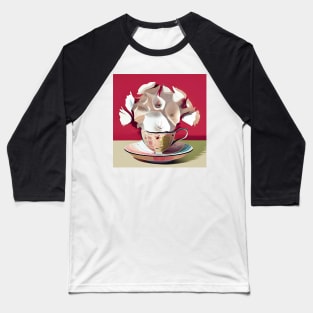 White Blossoms in A Teacup Baseball T-Shirt